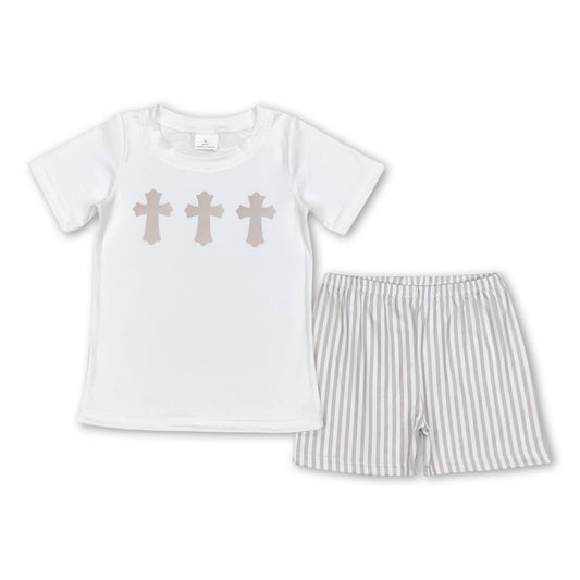 Stripe Cross Short & Short Set | Boy Easter Outfits
