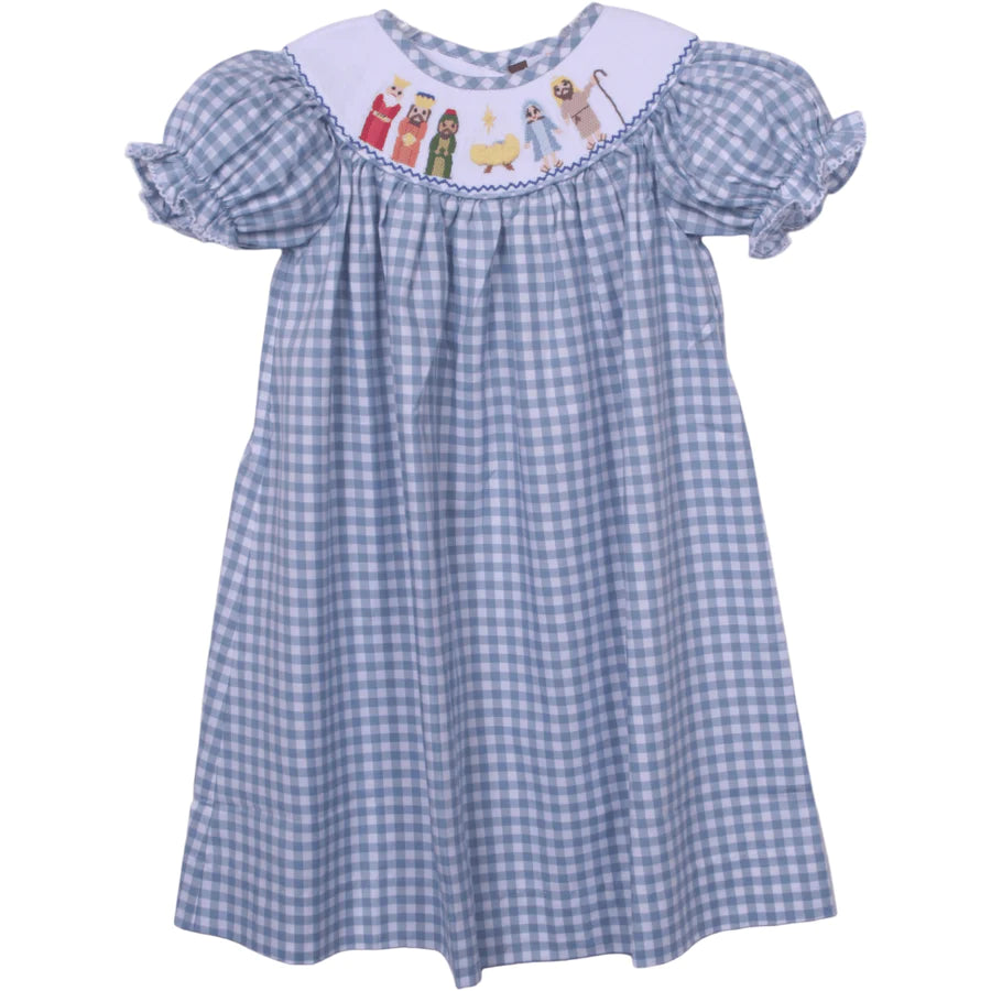 Nativity Scene Smocked Dress