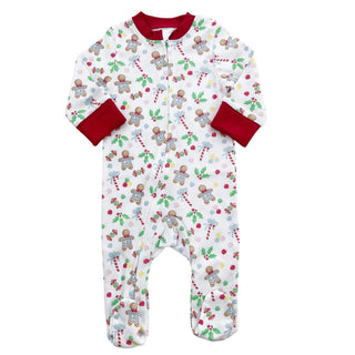 Sweet Dreams Blue Gingerbread Footie Pajama Kids clothes    - Chickie Collective