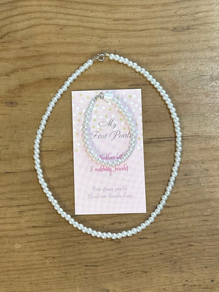 My First Pearls Necklace and Bracelet Set Kid's Jewelry    - Chickie Collective