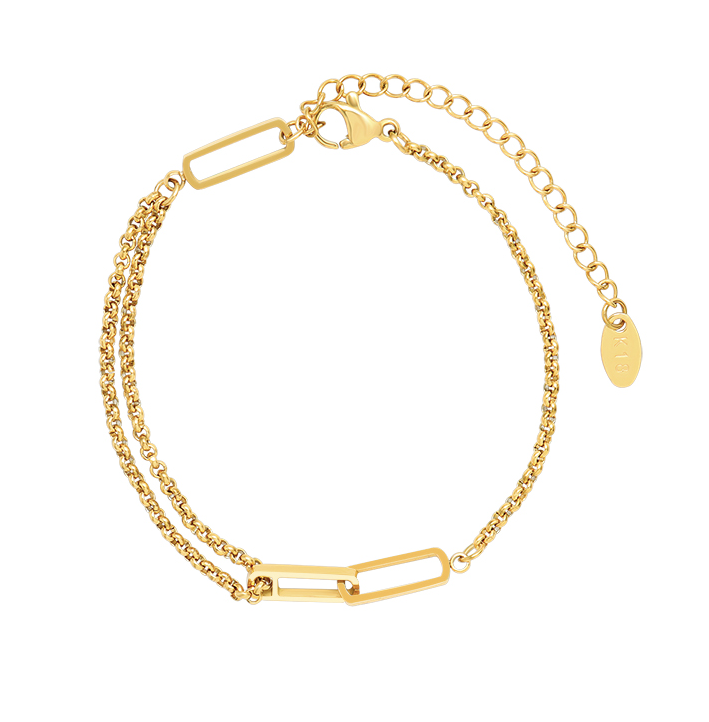 An WS-Tangled Bracelet: Gold 18K gold bracelet with a chain link manufactured by 3Souls Company.