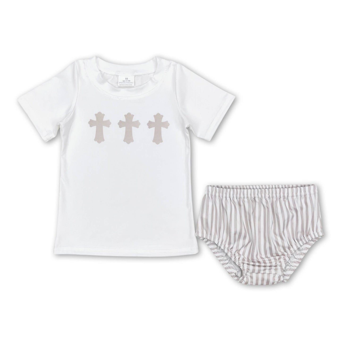 Stripe Cross Shirt & Diaper Cover | Boy Outfits     - Chickie Collective