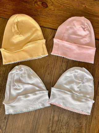 Newborn Picot Trim Hats