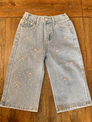 Rhinestone Jeans with Pink Bows