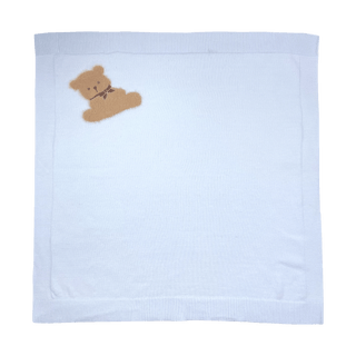 Bear Lightweight Knit Blanket - 2 Colors Blue - Chickie Collective