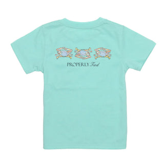 Boys Triple Crab SS Seafoam Boy's Shirt    - Chickie Collective