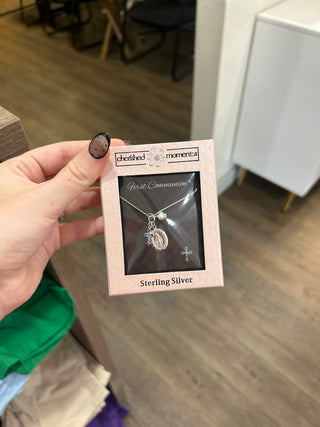 First Communion Miraculous Medal Necklace for Girls & Kids - Chickie Collective