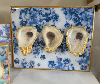 8x10 3 Oysters on Glazed Canvas Home Decor - Chickie Collective