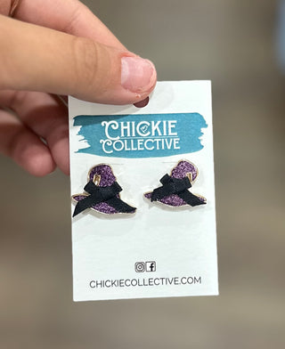Purple & Black Witch Hat Stud Earrings Earrings - Chickie Collective