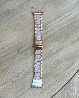 Rose Gold & White Jade Watch Band Watch Band    - Chickie Collective