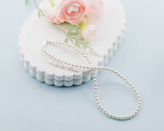 Girls Sterling Silver Strand of Pearls Kids Necklace - Chickie Collective