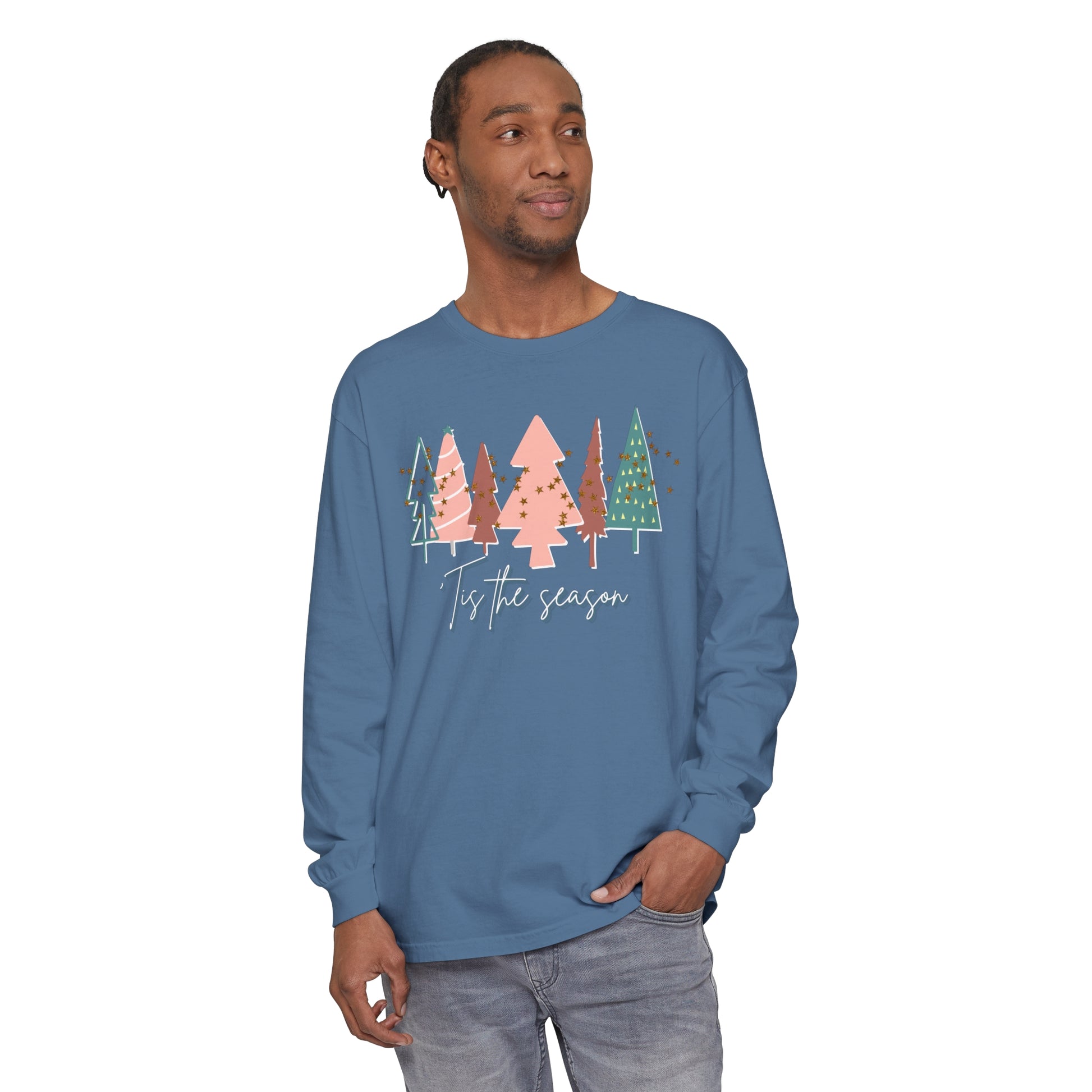 This Tis the Season Christmas Tree Shirt by Comfort Colors, offered by Printify, is the perfect addition to your winter wardrobe, offering comfort and style.