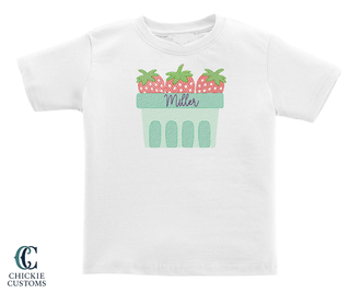 Boy White Tee  - Strawberry Designs