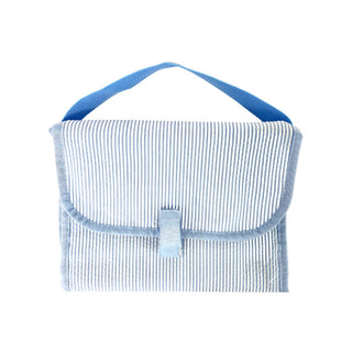 The Hang Around Seersucker | Blue Toiletry Bag    - Chickie Collective