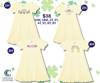 St. Patrick’s Day Monogram Preorder ☘️ Girl Ruffle Dress
