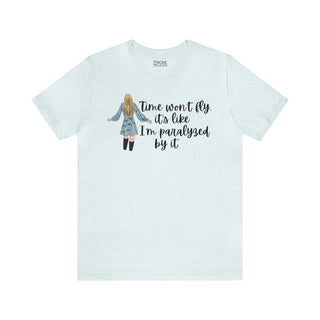 Taylor Swift Preppy Picture T-Shirt - Time Won't Fly It's Like I'm Paralyzed By It T-Shirt Heather Ice Blue S  - Chickie Collective