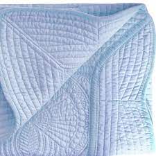 Heirloom Quilt - Baby Quilt Blanket Swaddle Monogram Baby Blue - Chickie Collective