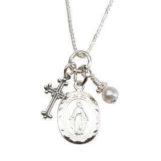 First Communion Miraculous Medal Necklace for Girls & Kids - Chickie Collective