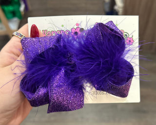 Medium Purple Sparkle Glitter Bow Bow - Chickie Collective