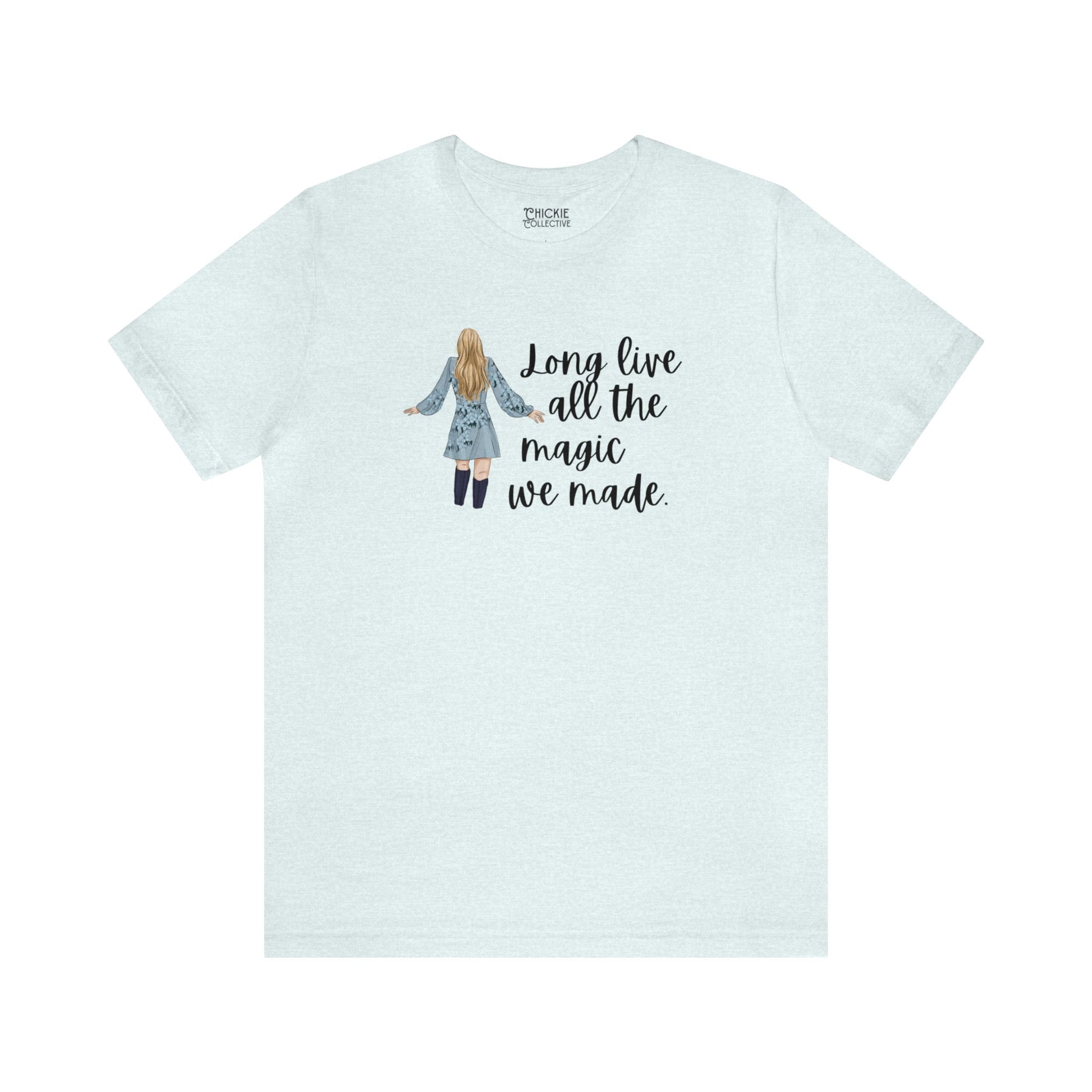 Taylor Swift Preppy Picture T-Shirt - Long Live All The Magic We Made T-Shirt Heather Ice Blue S  - Chickie Collective