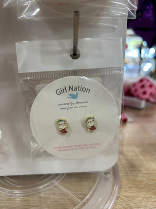 Ballerina Kitty Cutie Stud Earrings - Chickie Collective