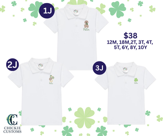 St. Patrick’s Day Monogram Preorder ☘️ Boys Polo