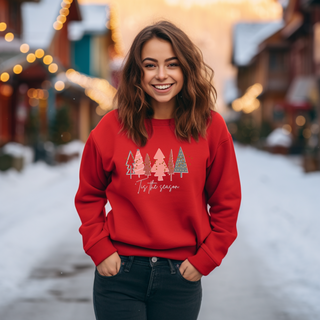 Red Christmas Tree Sweatshirt |  Crewneck, Christmas Tree Sweatshirt, Holiday Sweaters for Women, Winter Sweatshirt Sweatshirt    - Chickie Collective