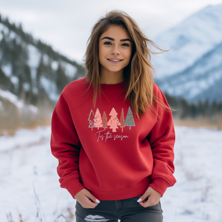 Red Christmas Tree Sweatshirt |  Crewneck, Christmas Tree Sweatshirt, Holiday Sweaters for Women, Winter Sweatshirt Sweatshirt    - Chickie Collective