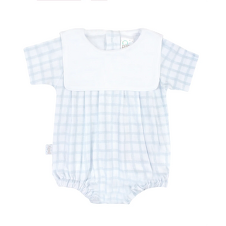 Watercolor Blue Paty Pima Bib Bubble Baby Clothing - Chickie Collective