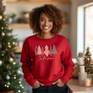 Red Christmas Tree Sweatshirt |  Crewneck, Christmas Tree Sweatshirt, Holiday Sweaters for Women, Winter Sweatshirt Sweatshirt    - Chickie Collective