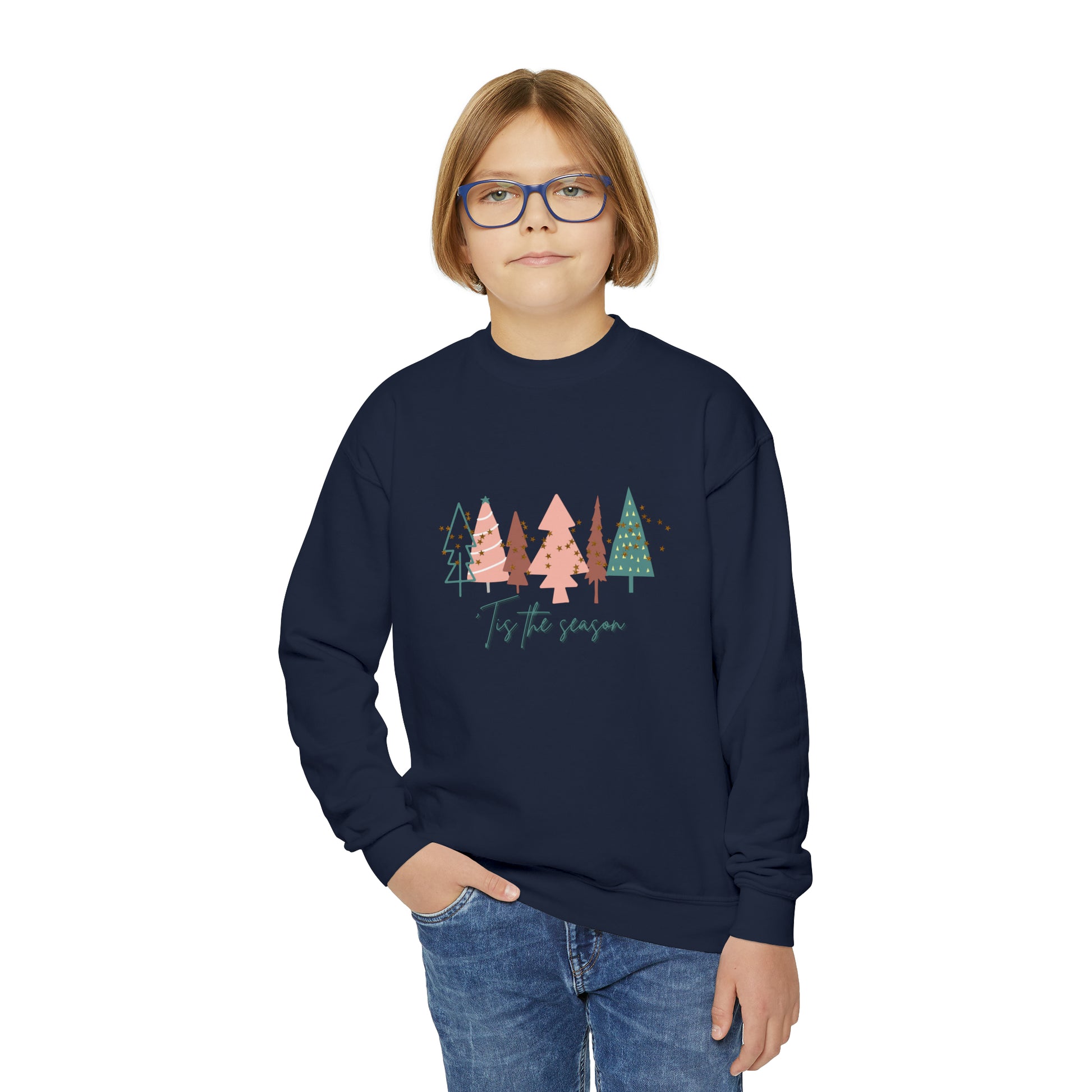 Gildan Youth Sweatshirt, Christmas Sweatshirt, Christmas Sweater, Christmas Crewneck, Christmas Tree Sweatshirt, Holiday Sweaters for Kids Kids clothes    - Chickie Collective