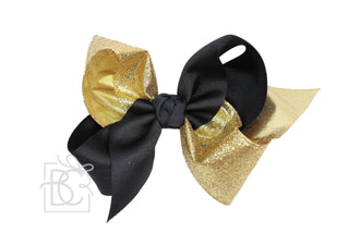 Crisscross Glitter & Grosgrain Bow     - Chickie Collective