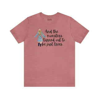 Taylor Swift Preppy Picture T-Shirt - And The Monsters Turned Out To Be Just Trees T-Shirt Heather Mauve S  - Chickie Collective