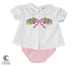 Baby Girl Collar Shirt Strawberry Designs