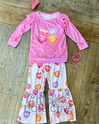 Girls Messenger Heart Valentines Set Girls Outfit - Chickie Collective