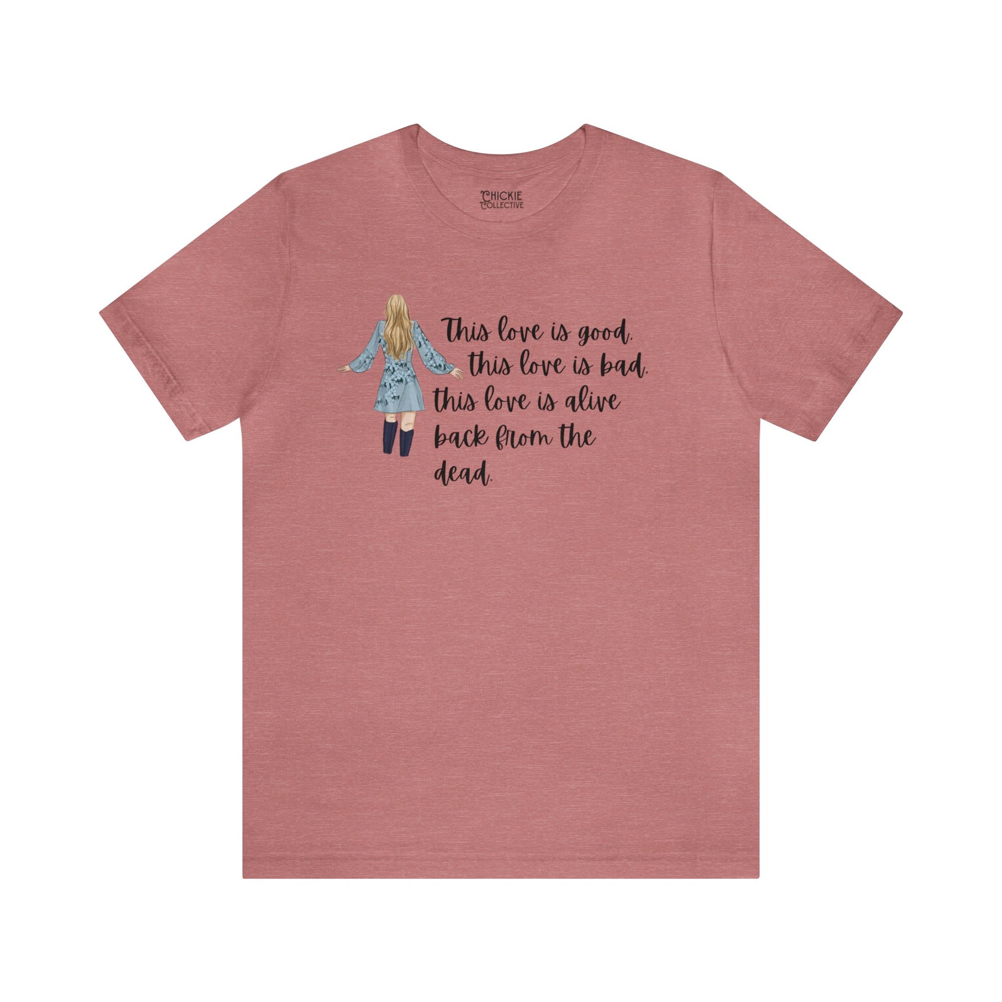 Taylor Swift Preppy Picture T-Shirt - This Love Is Good, This Love Is Bad T-Shirt Heather Mauve S  - Chickie Collective