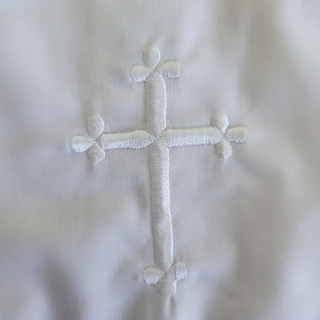 Embroidered Cross Christening Bib - Chickie Collective