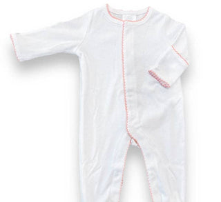 Footies - Picot Trim: White w/White / NB Baby Clothing - Chickie Collective