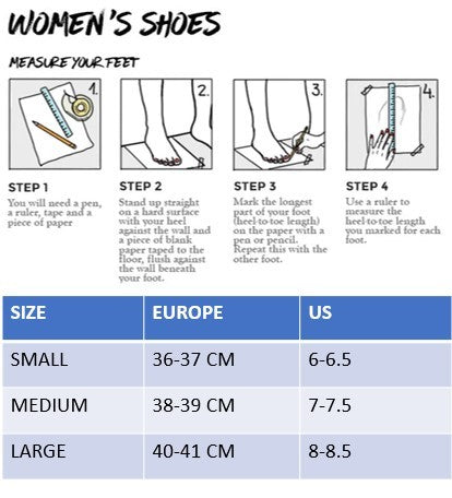 A diagram showing how to measure Wall to Wall Air Cloud Sandals.