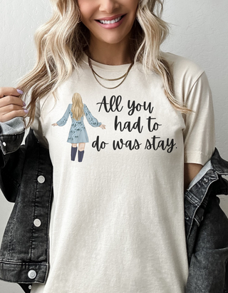 Taylor Swift Preppy Picture T-Shirt - All You Had To Do Was Stay T-Shirt    - Chickie Collective