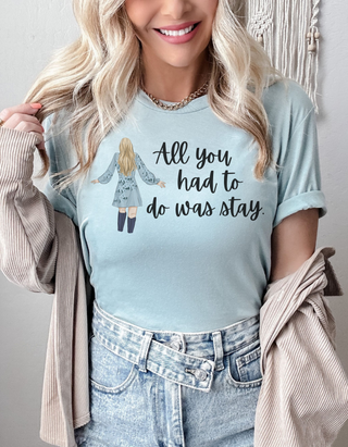 Taylor Swift Preppy Picture T-Shirt - All You Had To Do Was Stay T-Shirt    - Chickie Collective