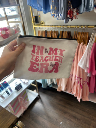 In My Teacher Era Zip Pouch: Butterfly Zipper Bag - Chickie Collective