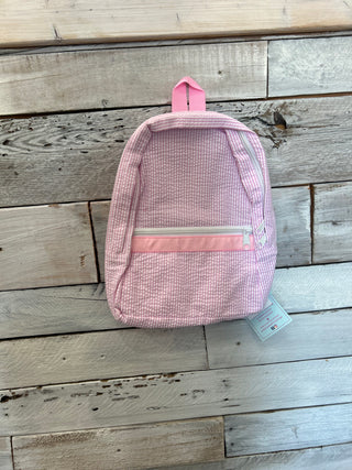 Seersucker Backpack | Pink backpack - Chickie Collective