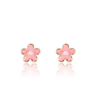 Pink Fancy Flower Cutie Stud Earrings     - Chickie Collective