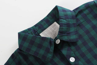 Blue and Green Tartan Boy's Dress Shirt Kids clothes    - Chickie Collective