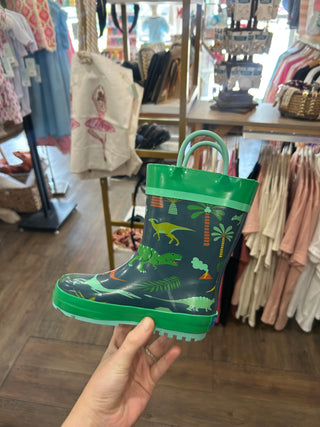 Rain Boots - Green Dinosaur Rain Boots - Chickie Collective