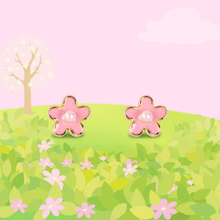 Pink Fancy Flower Cutie Stud Earrings     - Chickie Collective