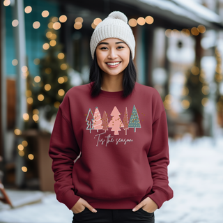 Maroon Christmas Tree Sweatshirt |  Crewneck, Christmas Tree Sweatshirt, Holiday Sweaters for Women, Winter Sweatshirt Sweatshirt    - Chickie Collective