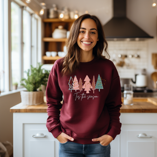 Maroon Christmas Tree Sweatshirt |  Crewneck, Christmas Tree Sweatshirt, Holiday Sweaters for Women, Winter Sweatshirt Sweatshirt    - Chickie Collective