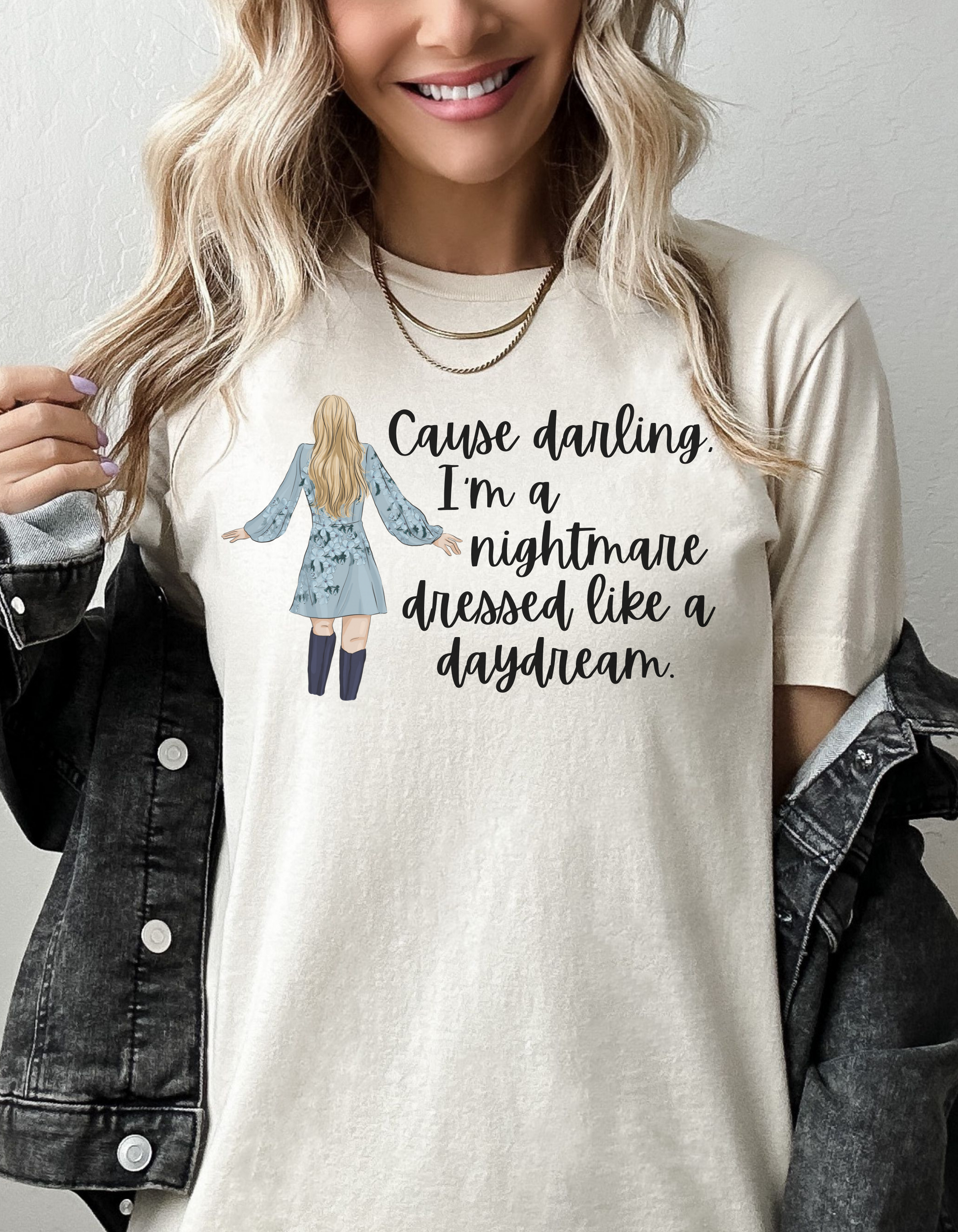 Taylor Swift Preppy Picture T-Shirt - Cause Darling I'm A Nightmare T-Shirt    - Chickie Collective